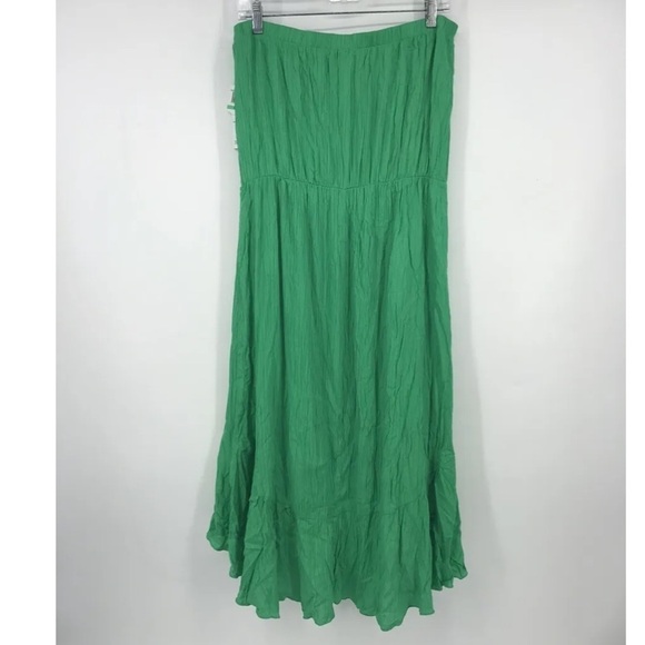 Coco Bianco Crepe Hi Low Ruffle Strapless Dress - Picture 2 of 5